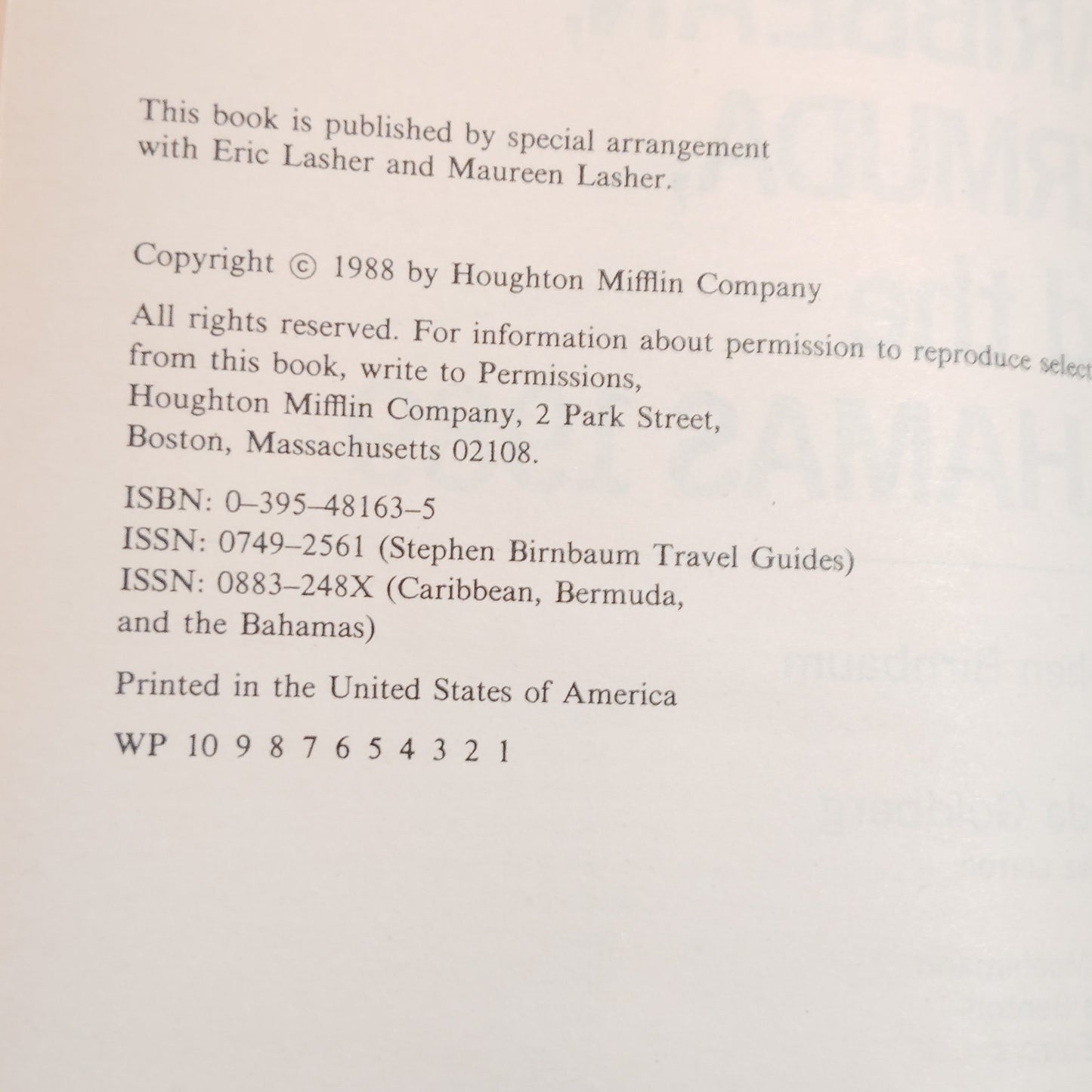 Birnbaum’s Caribbean Bermuda and the Bahamas 1989 Paperback Excellent Condition