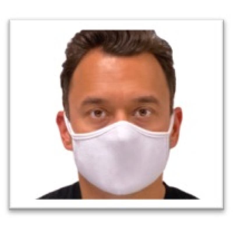 24 Ct.- Reusable Fabric Mask, 2 PKs of 12, 2-Layer, White, 100% Cotton