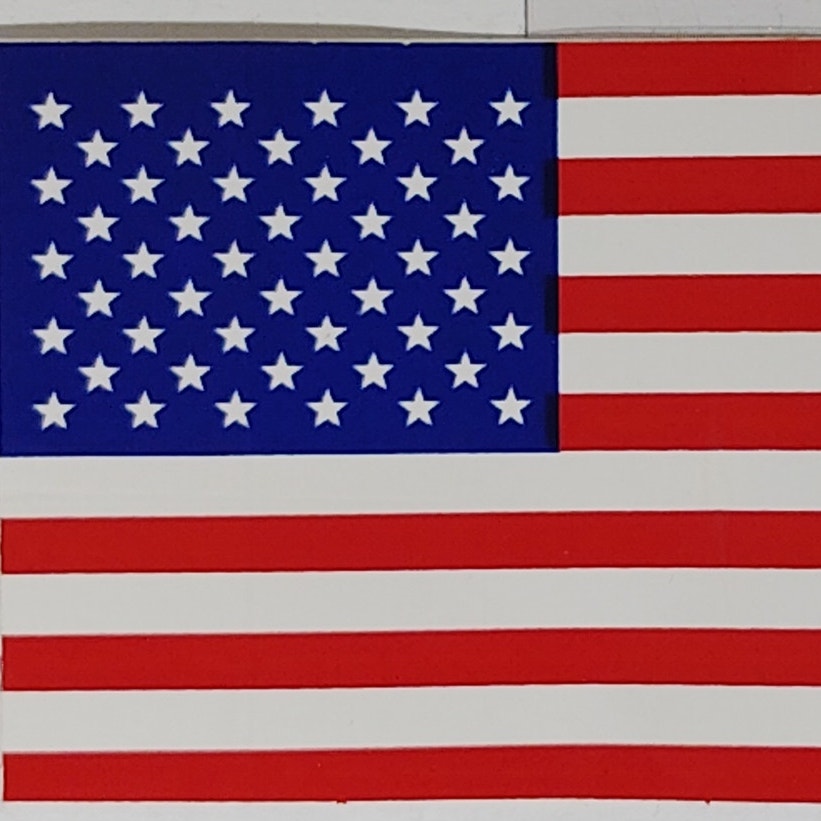 U.S. Flag Decal 4" x 2.25" 50-Star Design, Premium Vinyl, Outside Window Mount