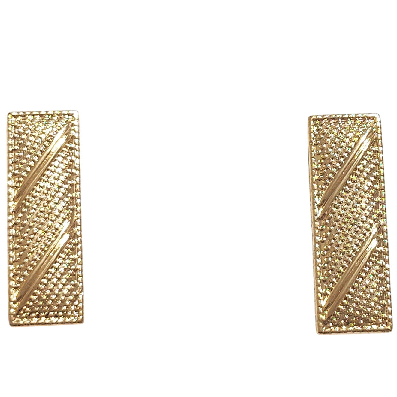 HWC Gold‑Tone Lieutenant Rank Bars – Corrugated – 1‑1/8" × 3/8" Pin Set