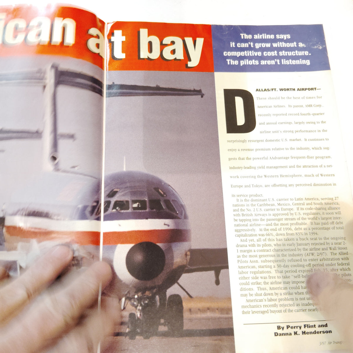 American At Bay: Air Transport World March 1997 Magazine - Vintage Aviation