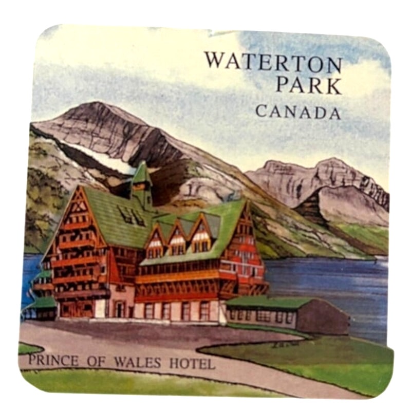 Prince of Wales Hotel Waterton Lakes 3D Layered Wood Fridge Magnet Canada 2.63"