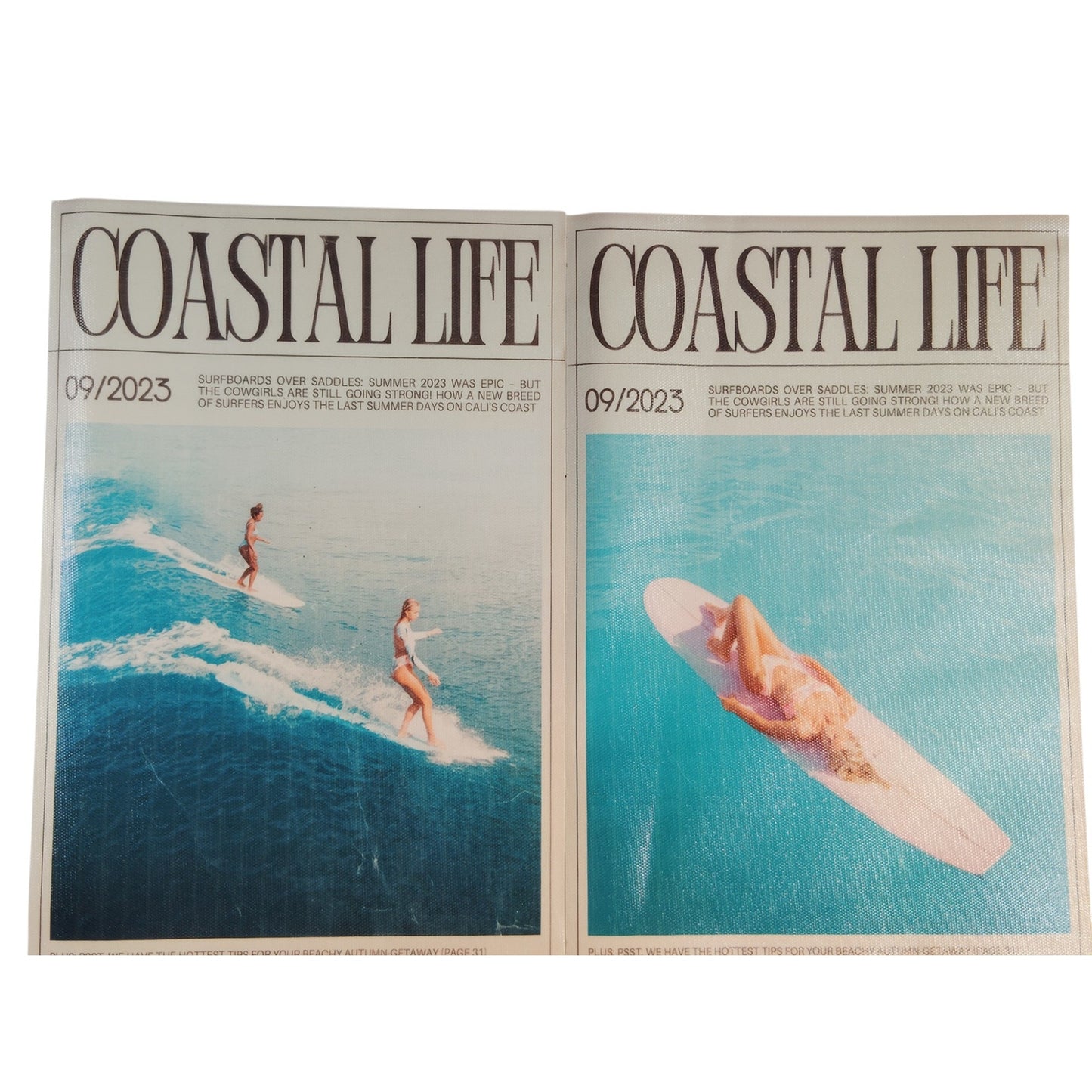6-PK, Coastal Life Magazine Cover Art, Summer Holiday Poster, Canvas Wall Art, 12x8in Unframed, 6-Pk