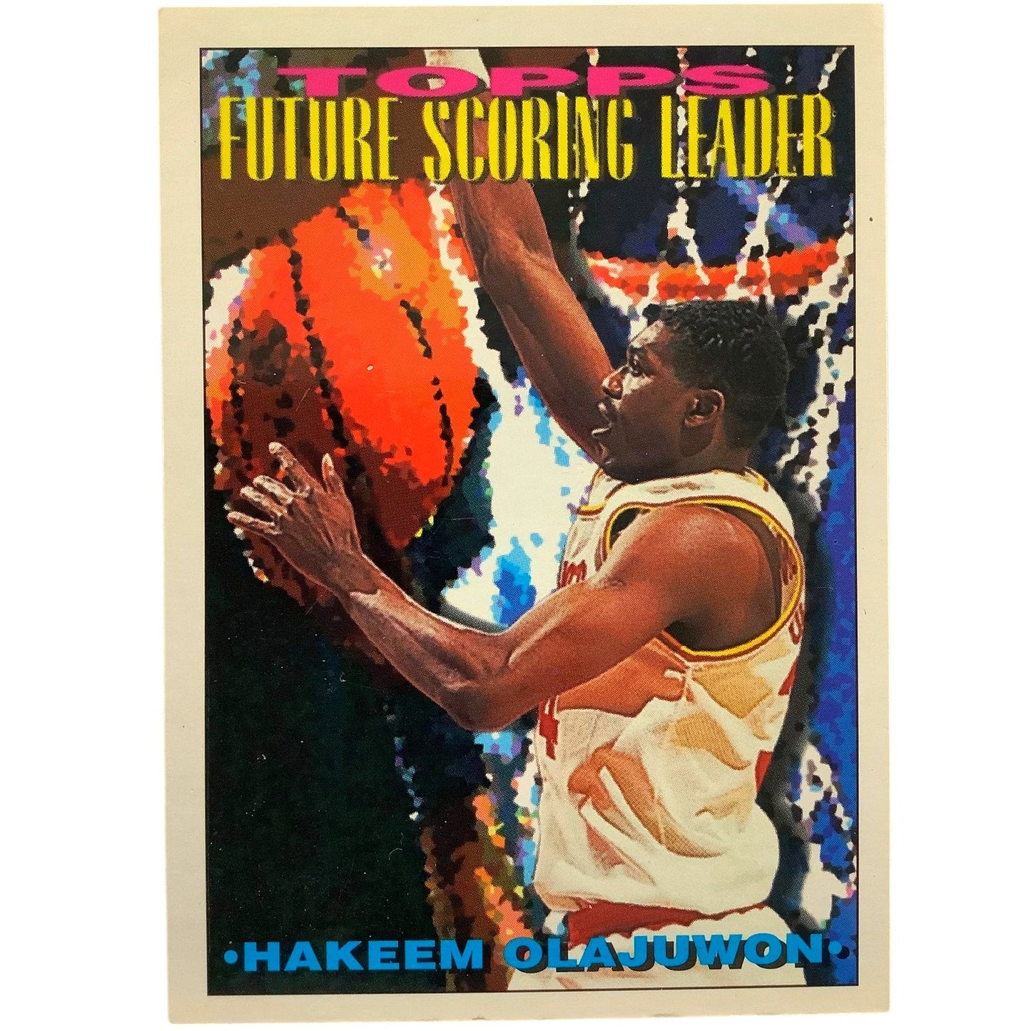 Hakeem Olajuwon, Rockets, 1994 Topps "Future Scoring Leader" NBA Card 385, EXC