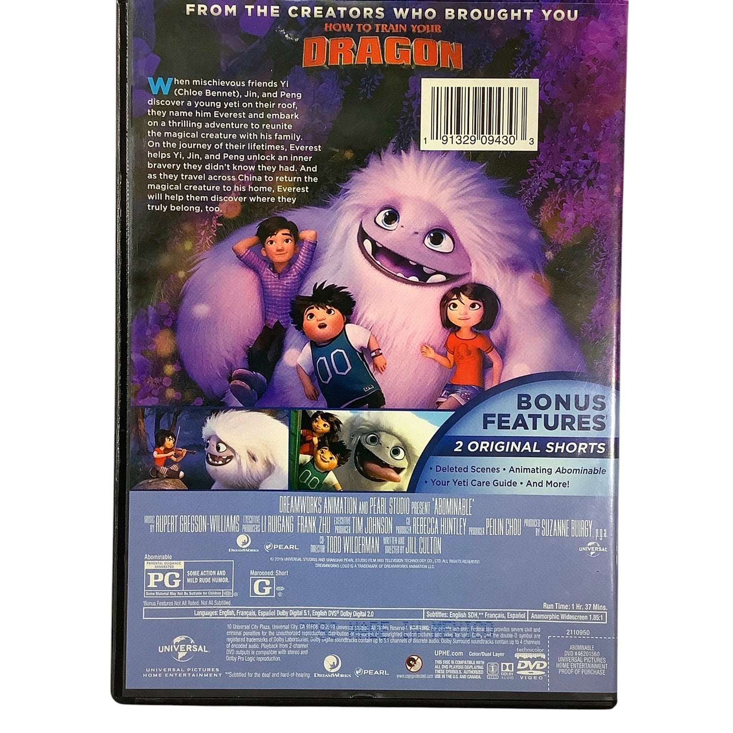 Abominable [DVD 2019] PG,  97 Minutes of Animation for Children