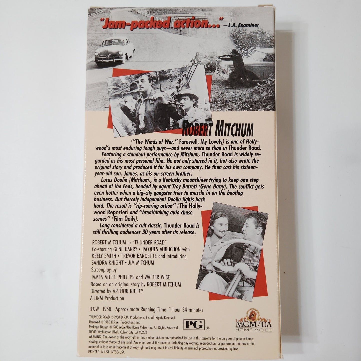 Thunder Road VHS 1958 Robert Mitchum B&W MGM/UA Home Video Vintage