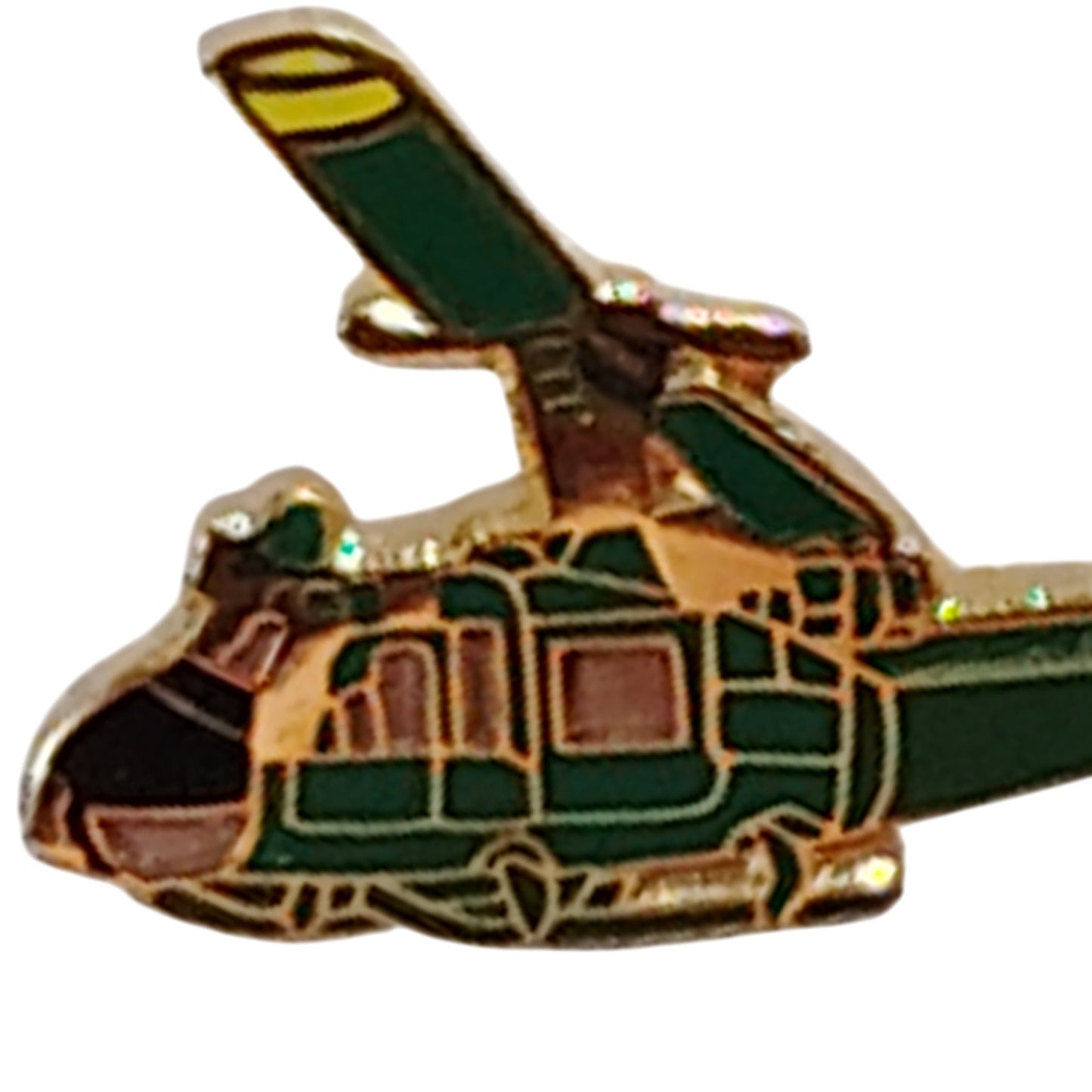 UH-1 Huey Helicopter Hat Lapel Brooch Pin - Vietnam Era - 1-1/8"W x 3/4"H