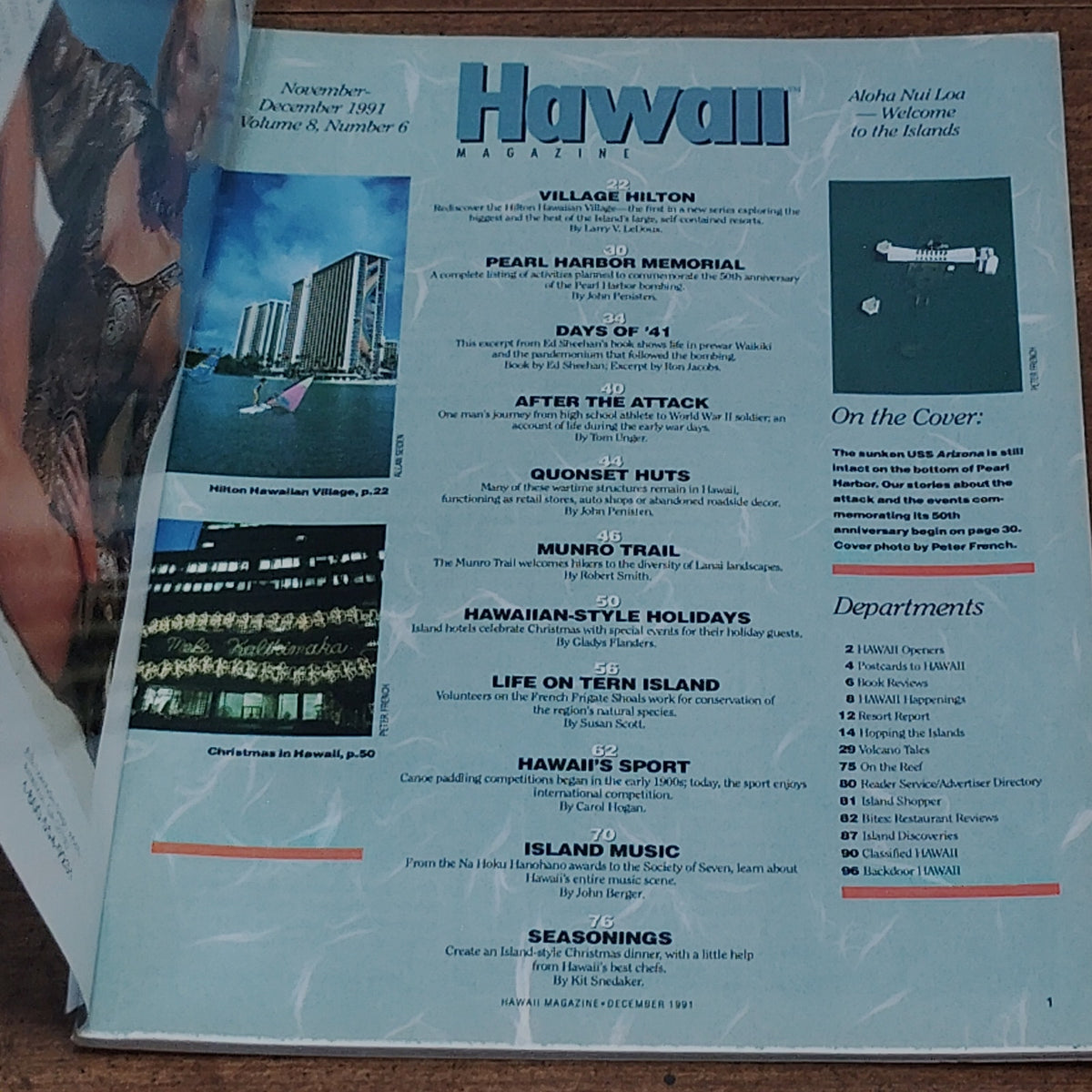 Hawaii Magazine - December 1991 - The Days of Pearl Harbor - Vintage Collectible
