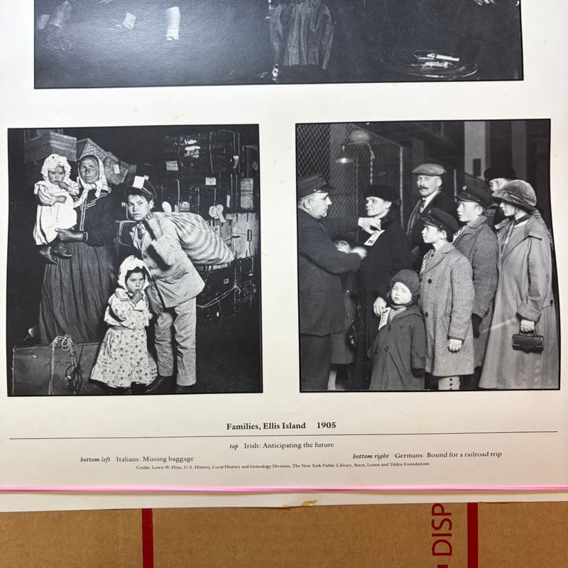 Vintage "Families, Ellis Island 1905" Photo Poster - Black & White 20"x16"