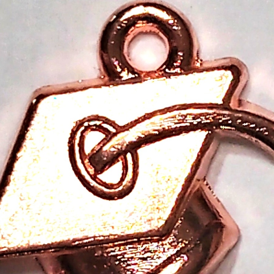 Graduation Cap & Diploma Charm Rose Gold‑Tone Alloy 1/2" Pendant Jewelry Making