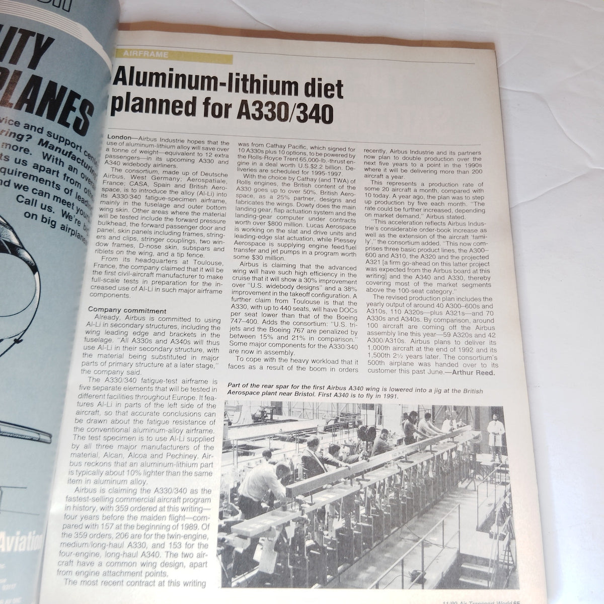 Air Transport World Magazine - November 1989 - MD-11 - Vintage Aviation