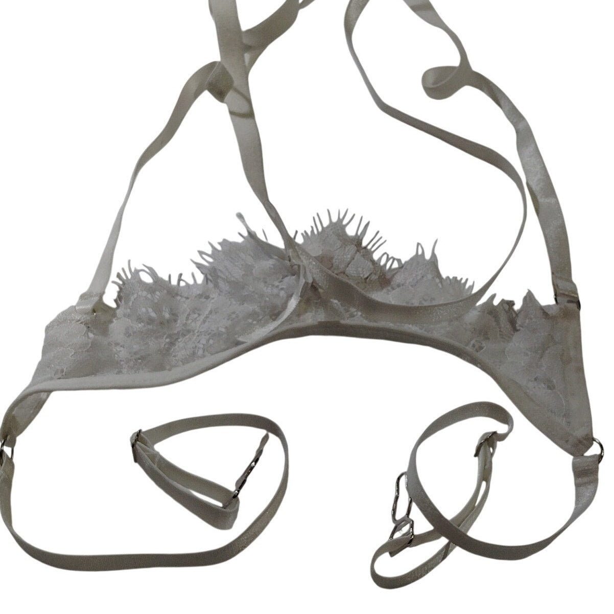 Avidlove Women’s Open‑Cup Shelf Bra Lace Top – White – Small – NWOT