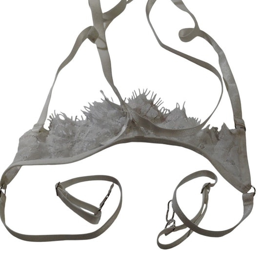 Avidlove Women’s Open‑Cup Shelf Bra Lace Top – White – Small – NWOT