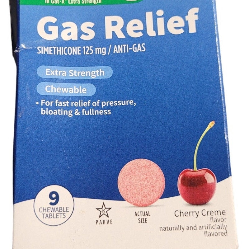Walgreens Extra Strength Gas Relief Chewable Tabs, Cherry Creme,  9 CT 10-31-25
