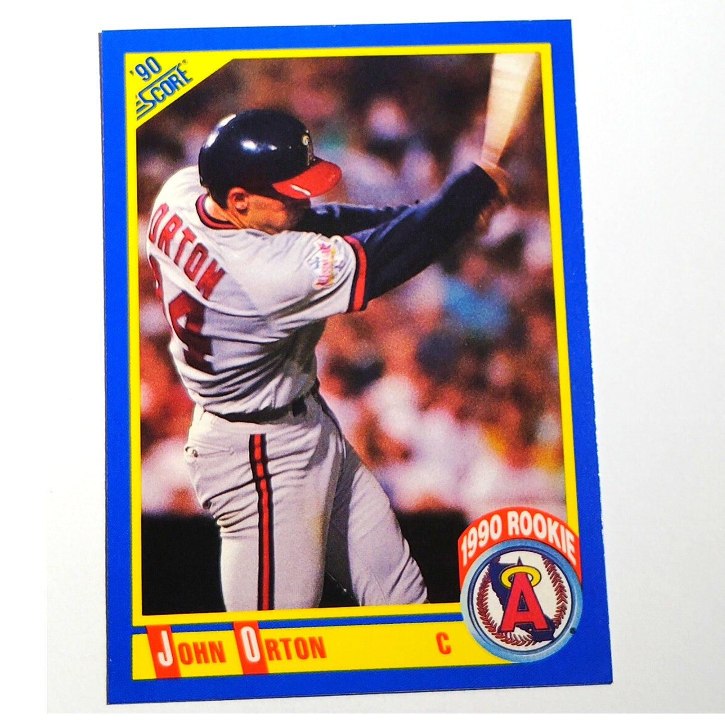 1990 Score John Orton RC #582 California Angels Rookie Catcher MLB Baseball EX