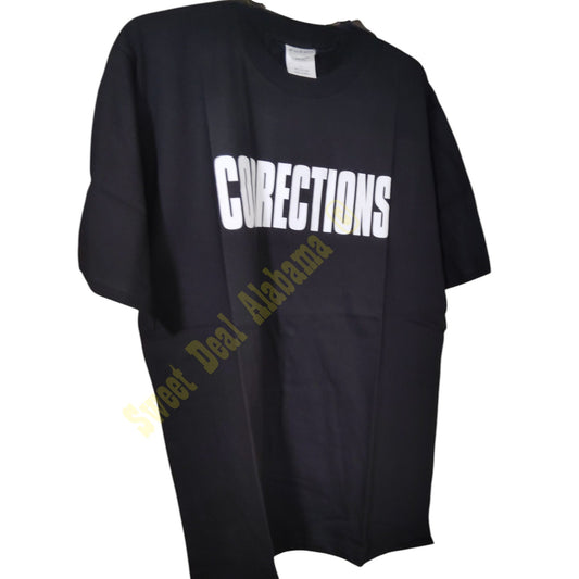Pudala Black Tactical Shirt – "Corrections" – Short Sleeve, Size Large