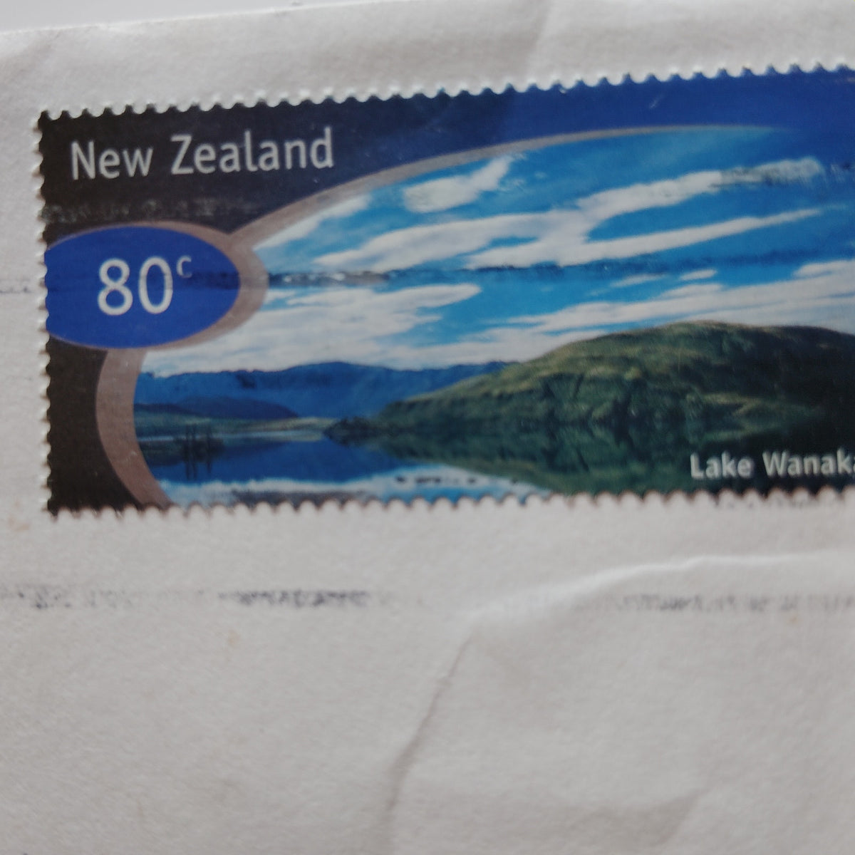 1998 New Zealand 80c Lake Wanaka Stamp Cover Scenic Skies Airmail to USA