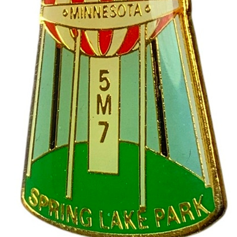 Vintage Lions Club Int. Water Tower Pin, District 5M7 Spring Lake Minnesota