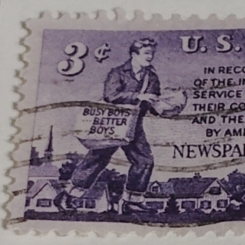 1952 3¢ Newspaper Boys Stamp – Scott 1015 – Free Enterprise Tribute