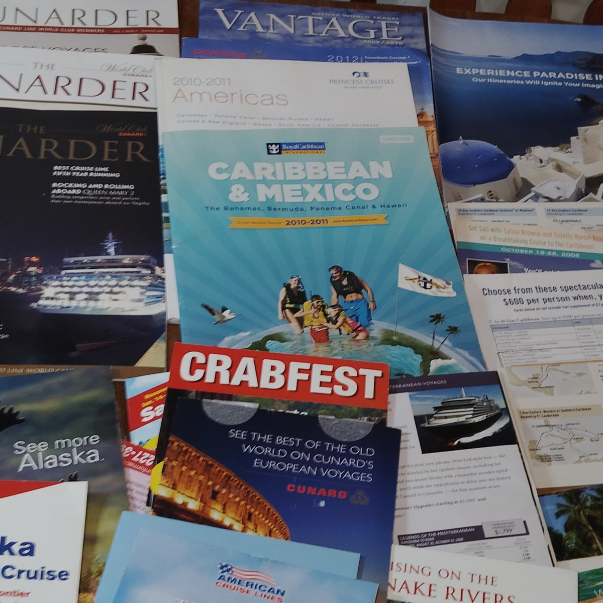 Vintage International Cruise Line Ephemera Collection - Brochures & Ads - 9 Lbs