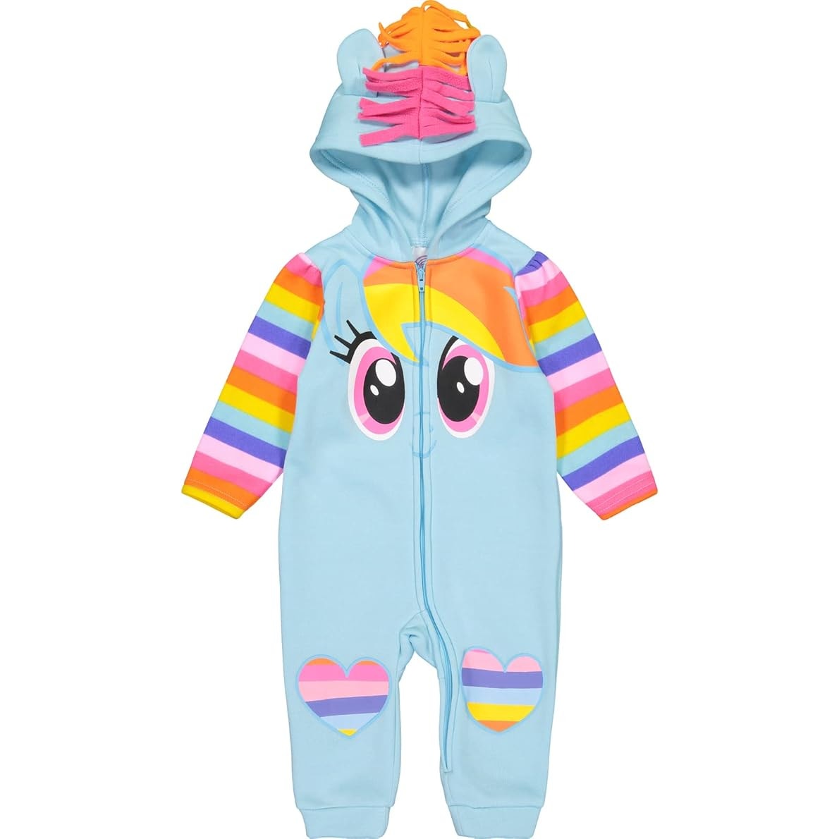 My Little Pony Rainbow Dash Girls Hooded Costume Coverall Size 7‑8
