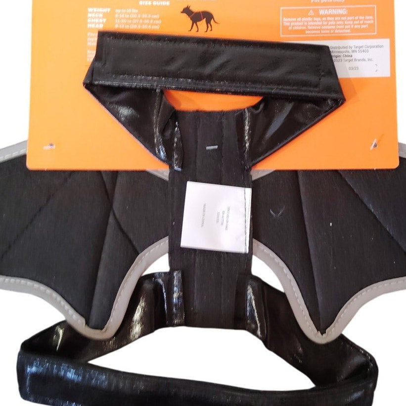 Hyde & EEK! Reflective Halloween Bat Wings Rider Costume – Dog & Cat – XXS/XS
