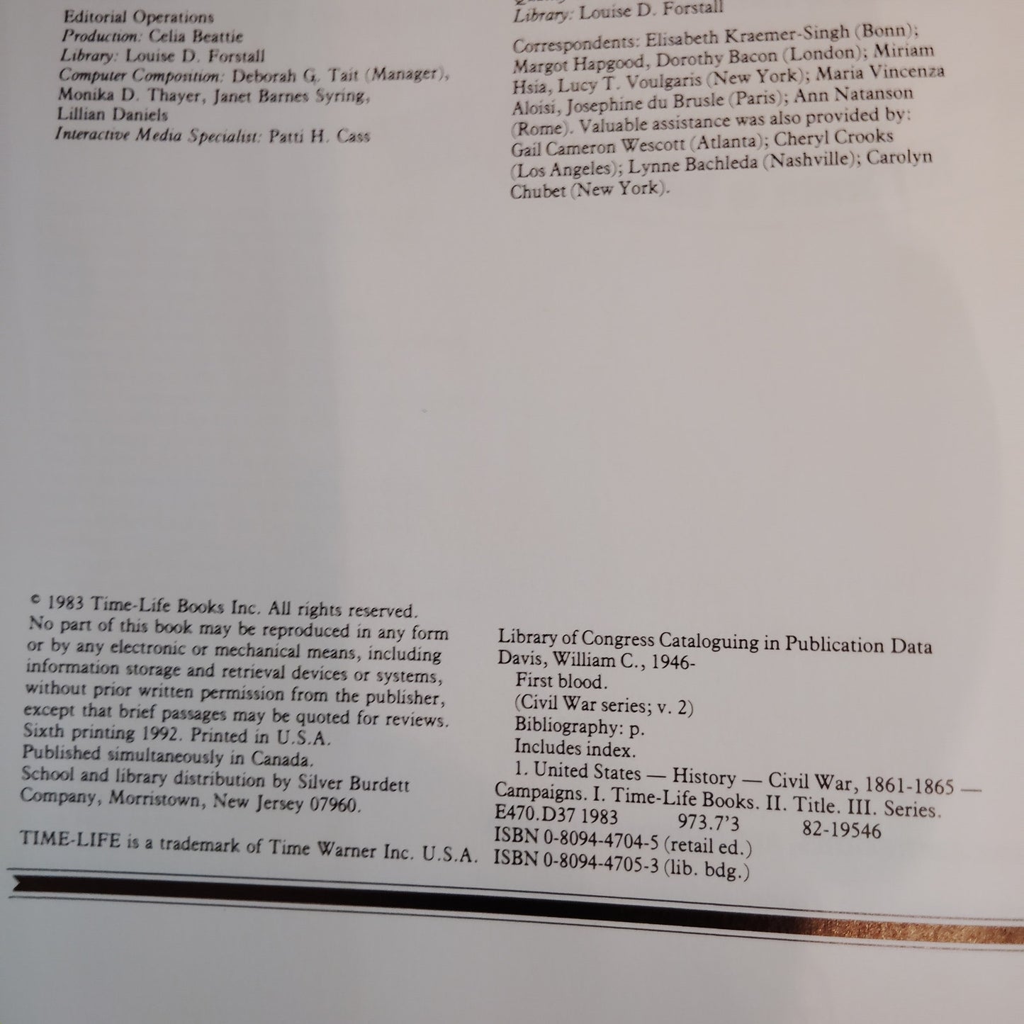 The Civil War: First Blood - Fort Sumter to Bull Run by Time-Life (1992 Print)