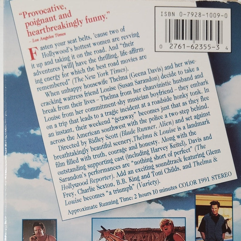 Thelma & Louise VHS 1991 Geena Davis Susan Sarandon Brad Pitt Drama