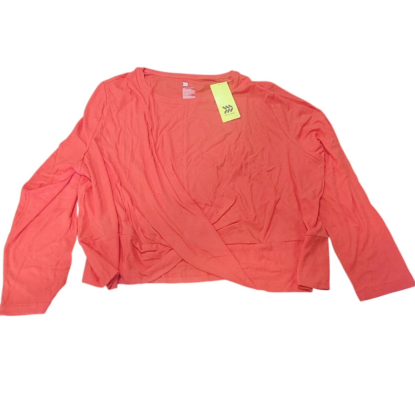 All in Motion Twist‑Front Long Sleeve Top – Red – Women’s 3X