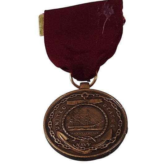 U.S. Navy Good Conduct Medal Pinback, 1-5/16"D x 3"H Overall