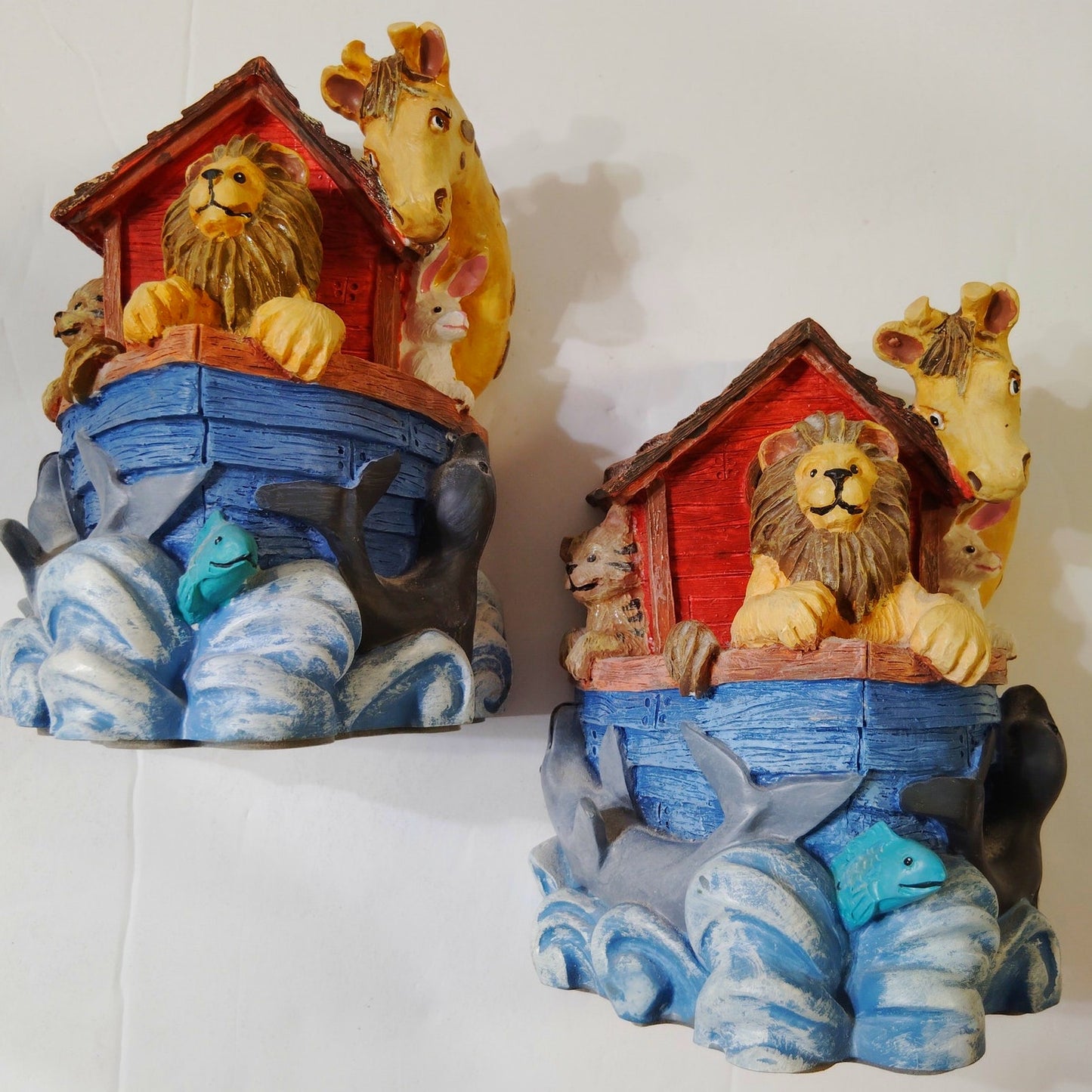 Noah's Ark Figi Graphics Heavy Animal Bookends - 1994 Collectible Nursery Decor