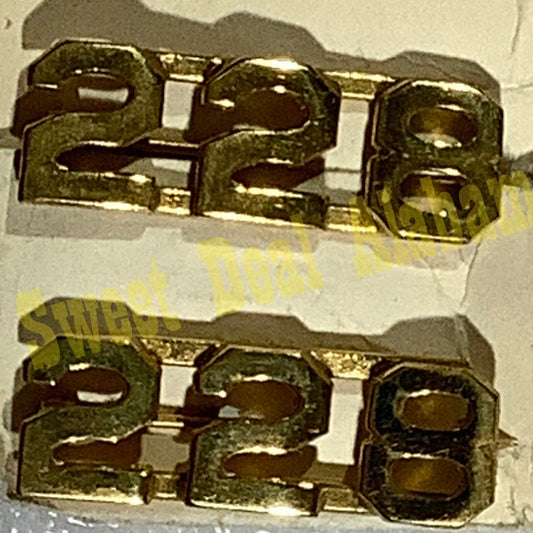 Early/Mid 1900s Brass C-Clasp "228" Collar Devices 3/8"H Hat / Lapel Pins Set