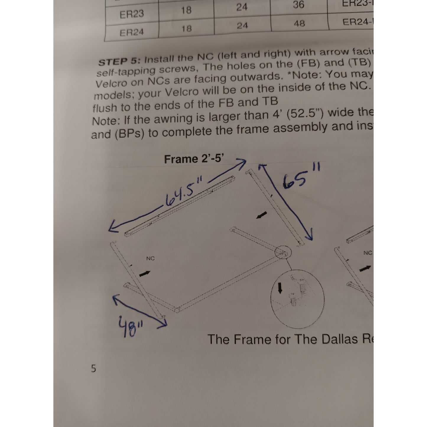 Awntech Dallas Retro Fixed Awning 5.38 ft x 44" x 48" Bright Blue Acrylic Fabric
