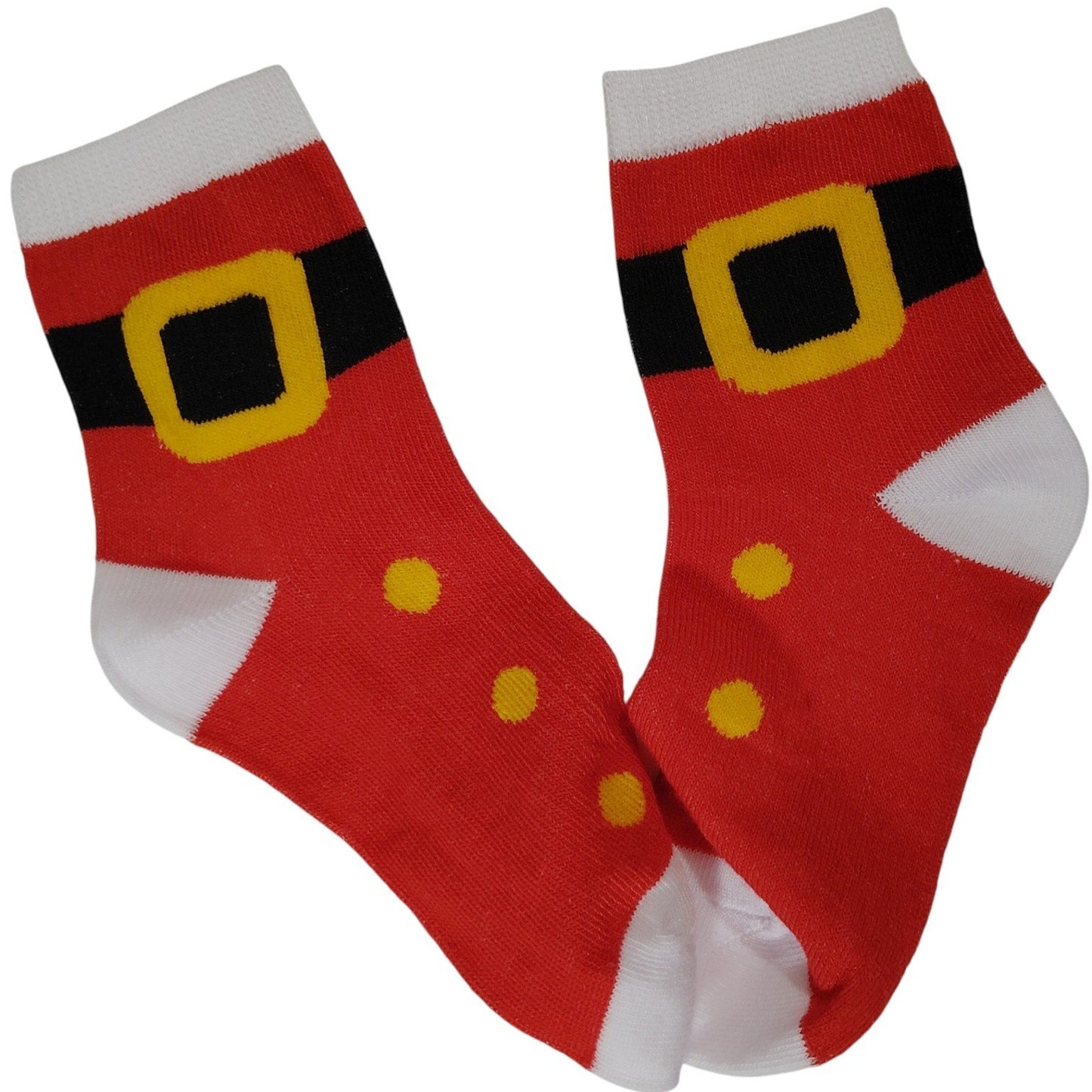 Kids Holiday Crew Socks – 4-Pk (Santa Belt, Llamas, Ducks, Ornaments) Size 7–8.5