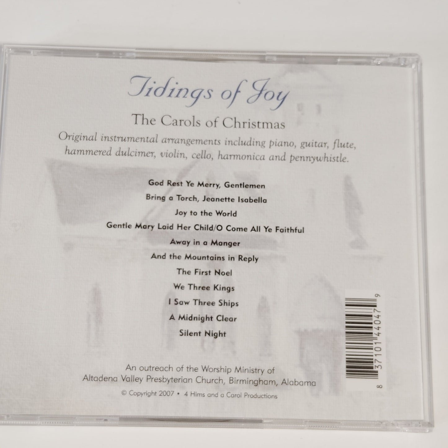 Tidings of Joy Carols of Christmas CD Altadena Valley Presbyterian Church BHM AL