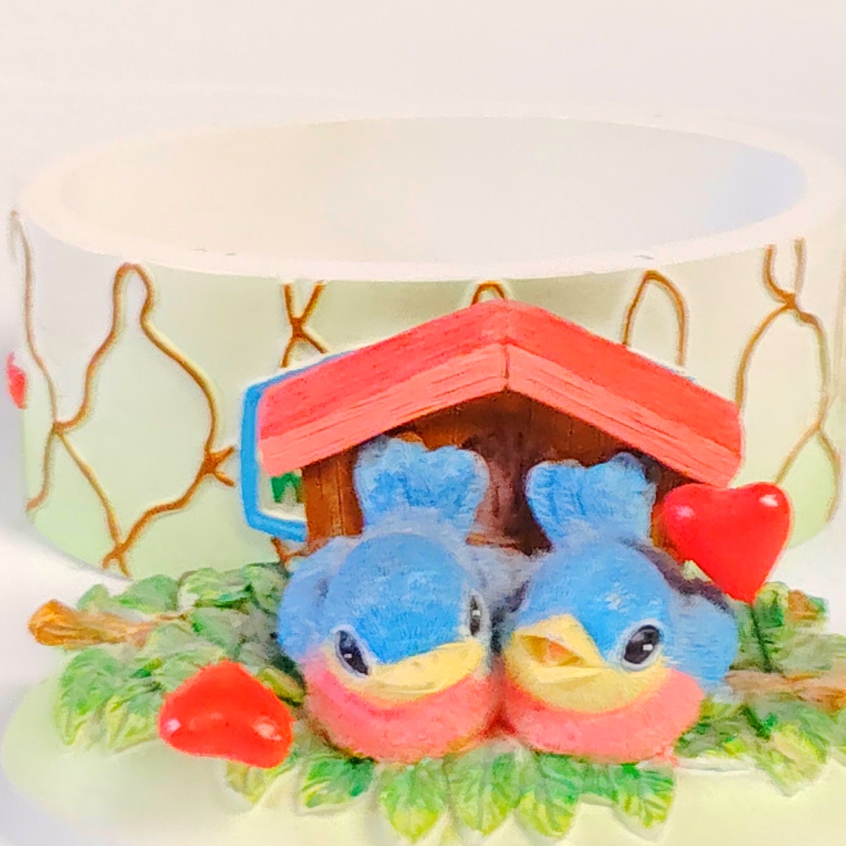 VTG Love Birds Trinket Box “Love Is Best When It’s Shared” 2‑Piece Figurine
