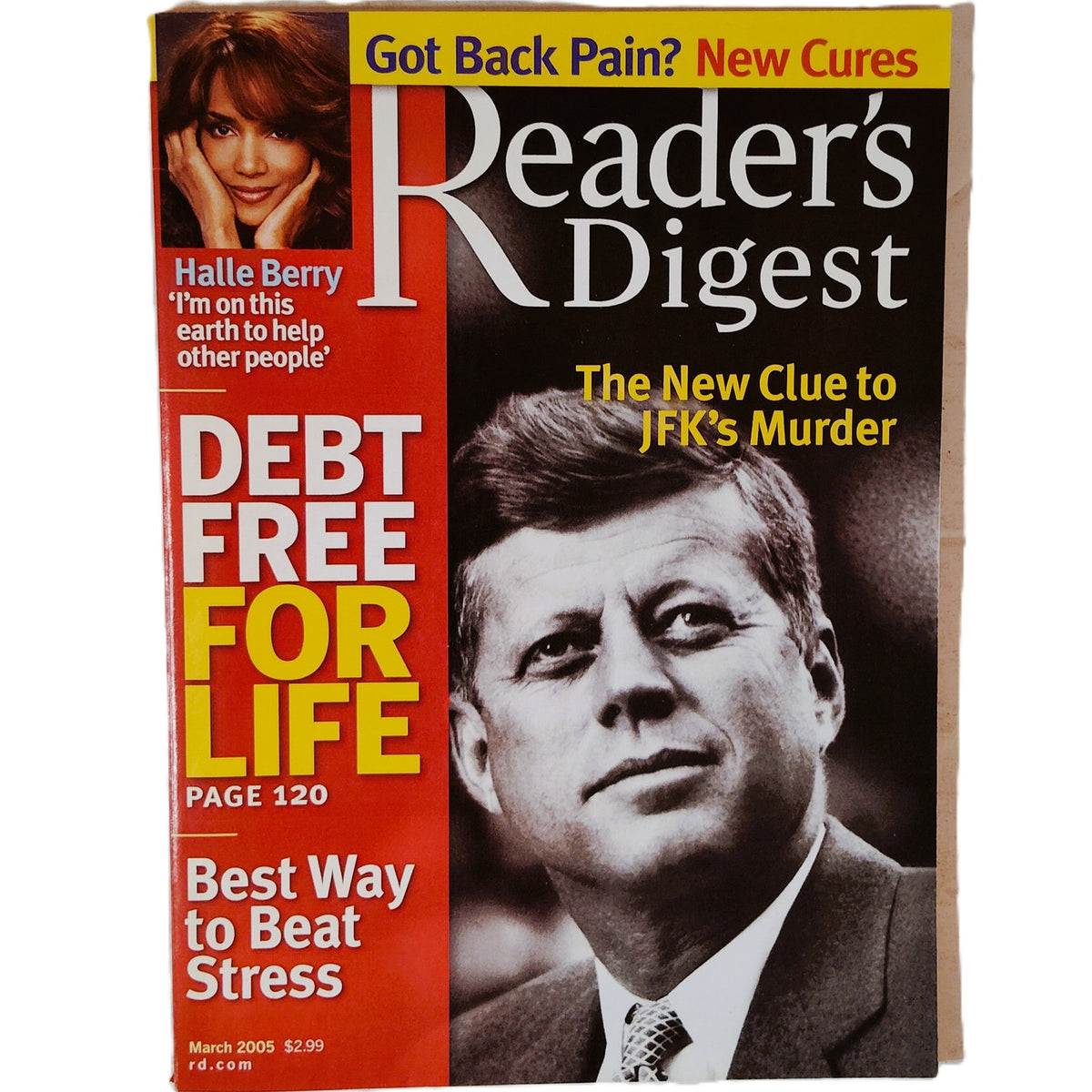 Reader's Digest March 2005 JFK Murder Clues Halle Berry Laughter Cure
