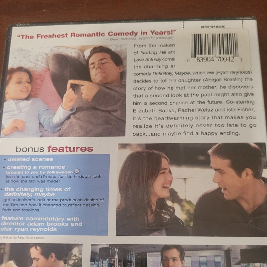 Definitely Maybe DVD 2008 Romantic Comedy Drama Ryan Reynolds Abigail Breslin
