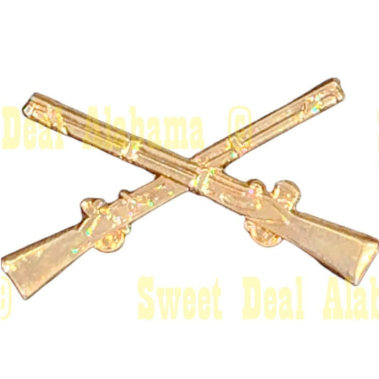 Army Infantry Crossed Rifles Hat, Lapel Novelty Collectors Pin 1"H x 1-3/4"W
