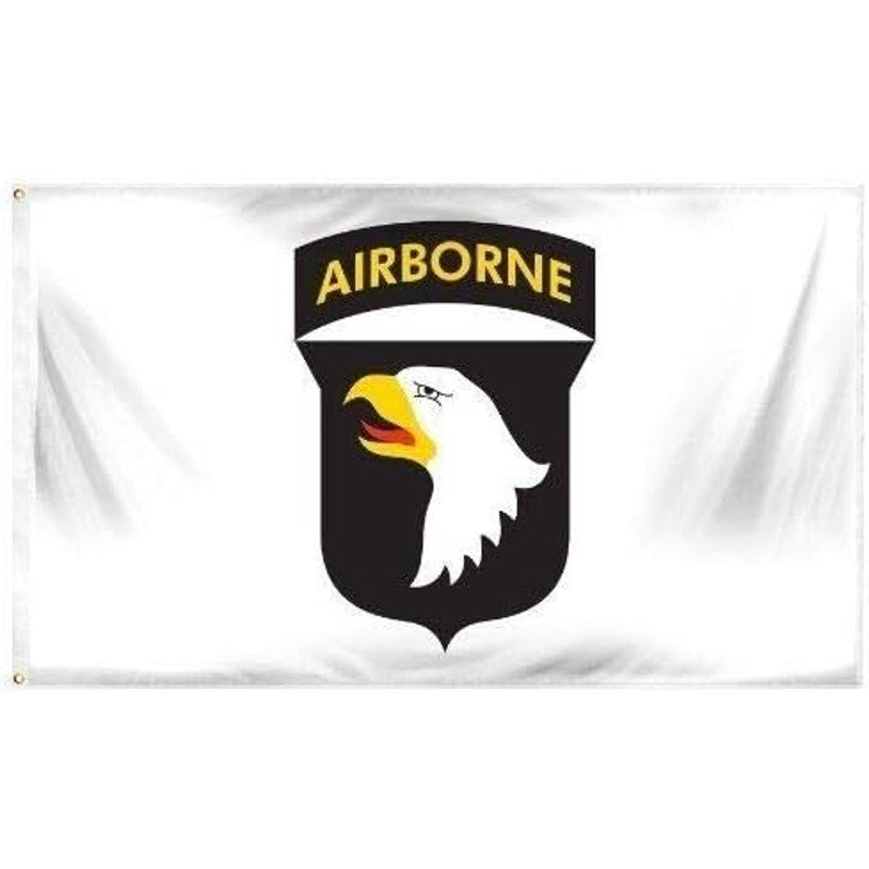 Airborne White 101st Flag 3'x5' Army House Banner Grommets, Fade Resistant