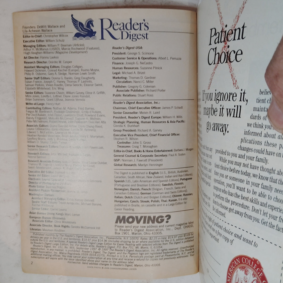 Vintage Reader's Digest September 1997 Magazine - Lost Children of Bacau