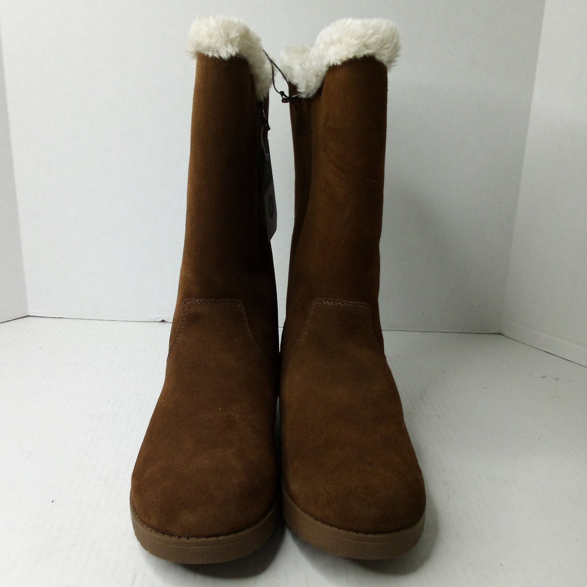 Universal Thread Charleigh Tall Faux Suede Faux Fur Zip Winter Boots Sz 12