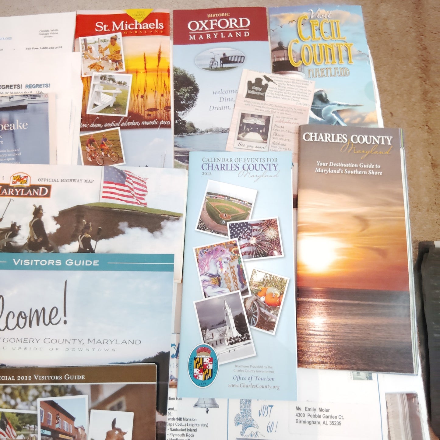 Chesapeake Bay Maryland Travel Guides & Maps Lot - 2012 Ephemera Collection