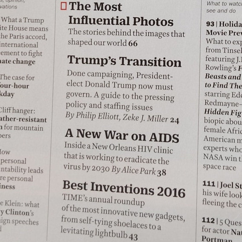 TIME Magazine Nov 28 Dec 5 2016 Double Issue Trump Influential Photos