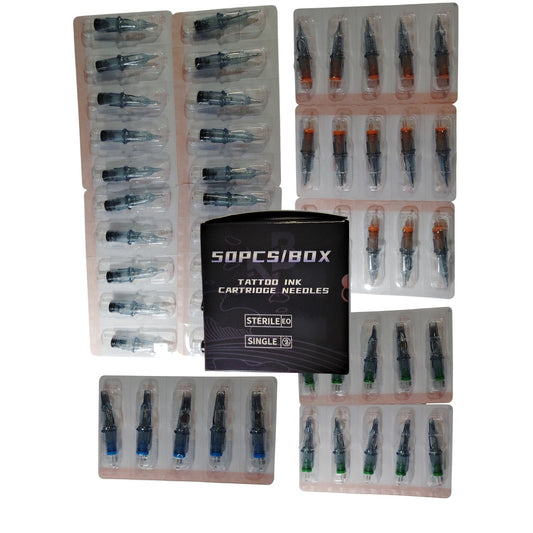 Tattoo Needle Cartridge Set – 10 Types – 5 EA. – RL, RS, RM, M1  Exp. 7/2029  Makeup & Tattoo Supply
