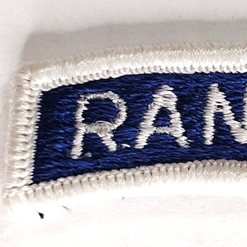 US Army Ranger Tab Blue White 2‑3/8" × 7/8" Sew‑On