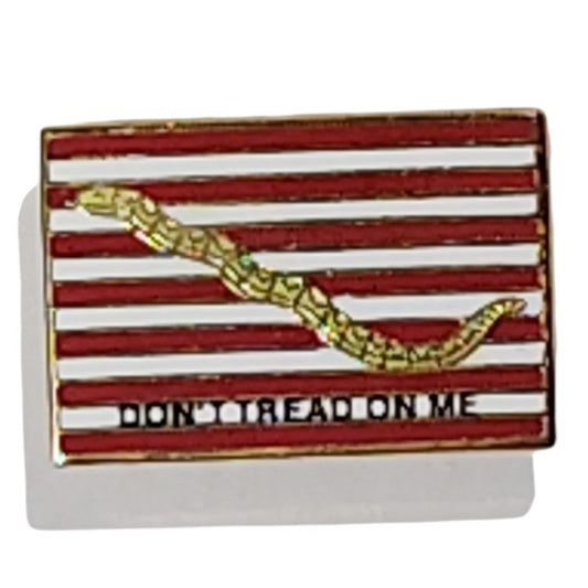 First Navy Jack "Don't Tread on Me" Enamel Lapel Pin – 7/8"x1/2", Military Butterfly Clasp