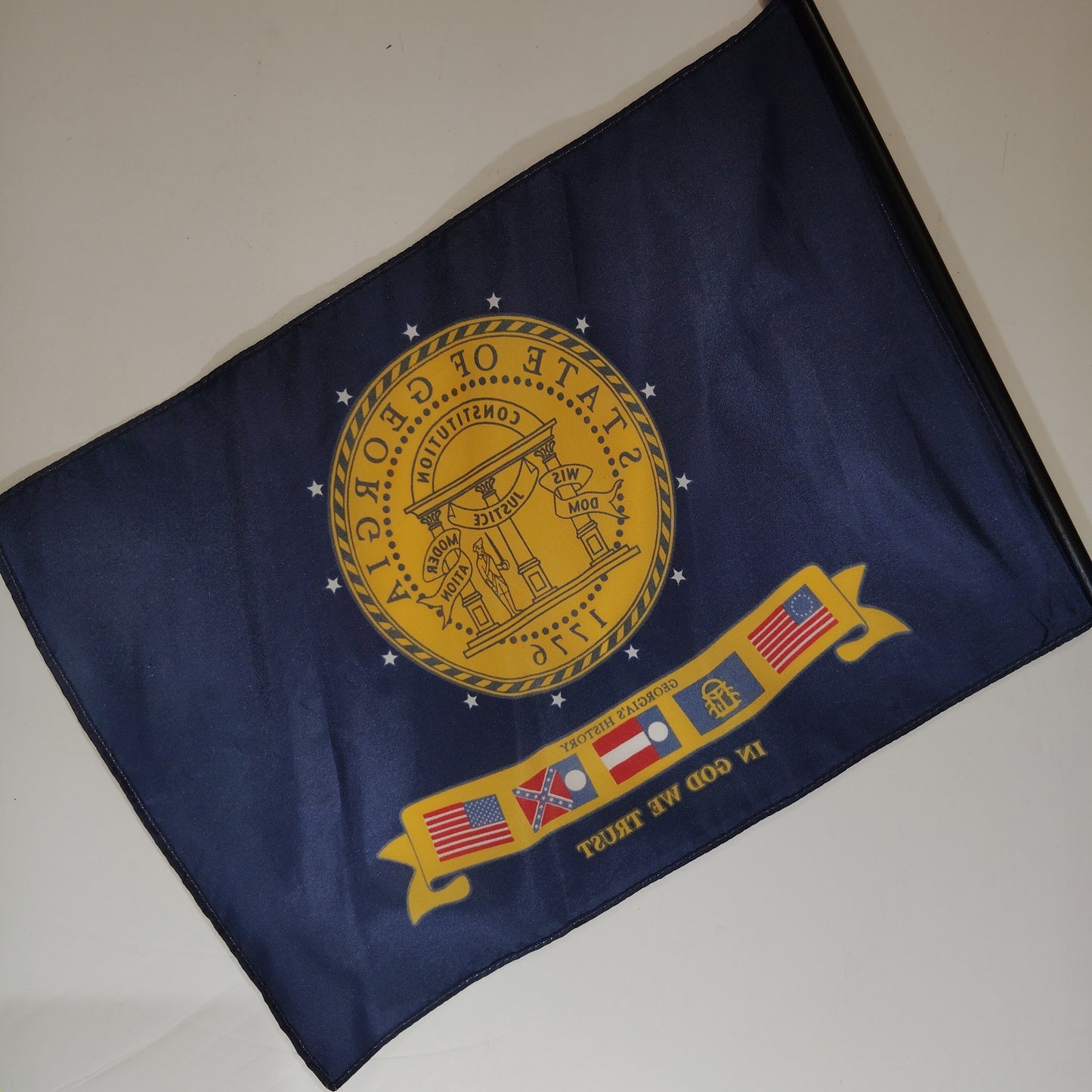 10 Georgia 2001-2003 State, 12" x 18" Stick Flags, Georgia Historical Flag