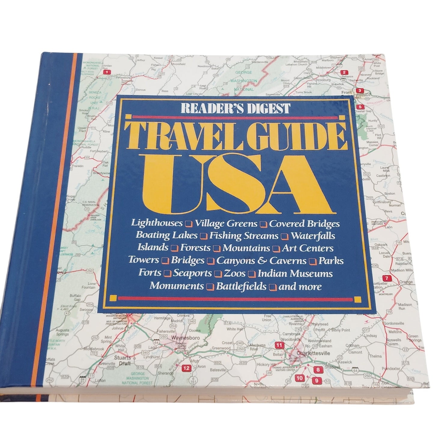 Reader's Digest Travel Guide USA (1994) Hardcover - Blue/White Map Design