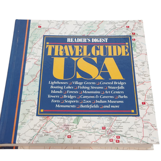 Reader's Digest Travel Guide USA (1994) Hardcover - Blue/White Map Design